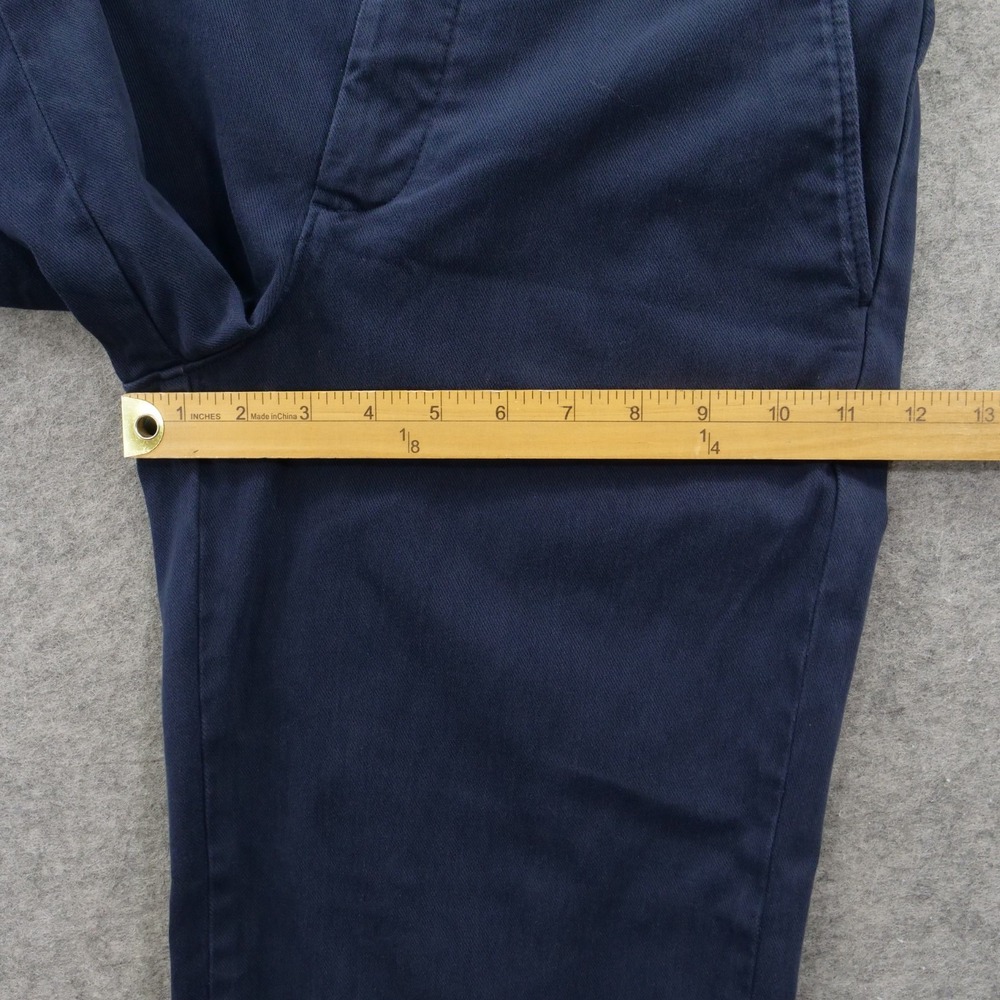 Faherty Pants Womens 8 Navy Blue Organic Cotton Stretch Wide Leg Chino High Rise - Picture 9 of 11